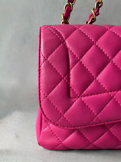 Chanel Classic Single Flap Medium Pink Lambskin Bag