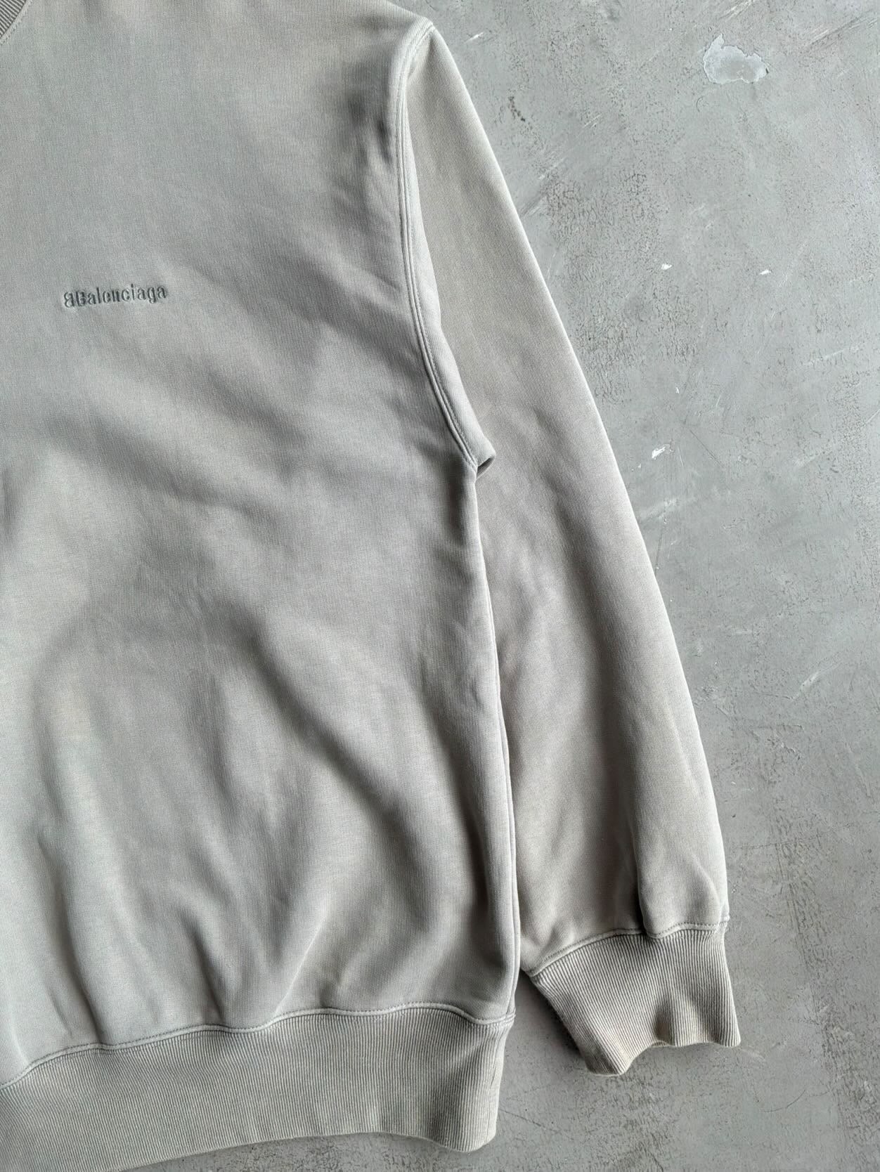 Balenciaga Chest Embroidered Logo Crewneck