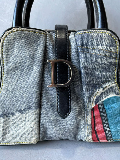 Dior Denim Speedway Saddle Bowler Bag