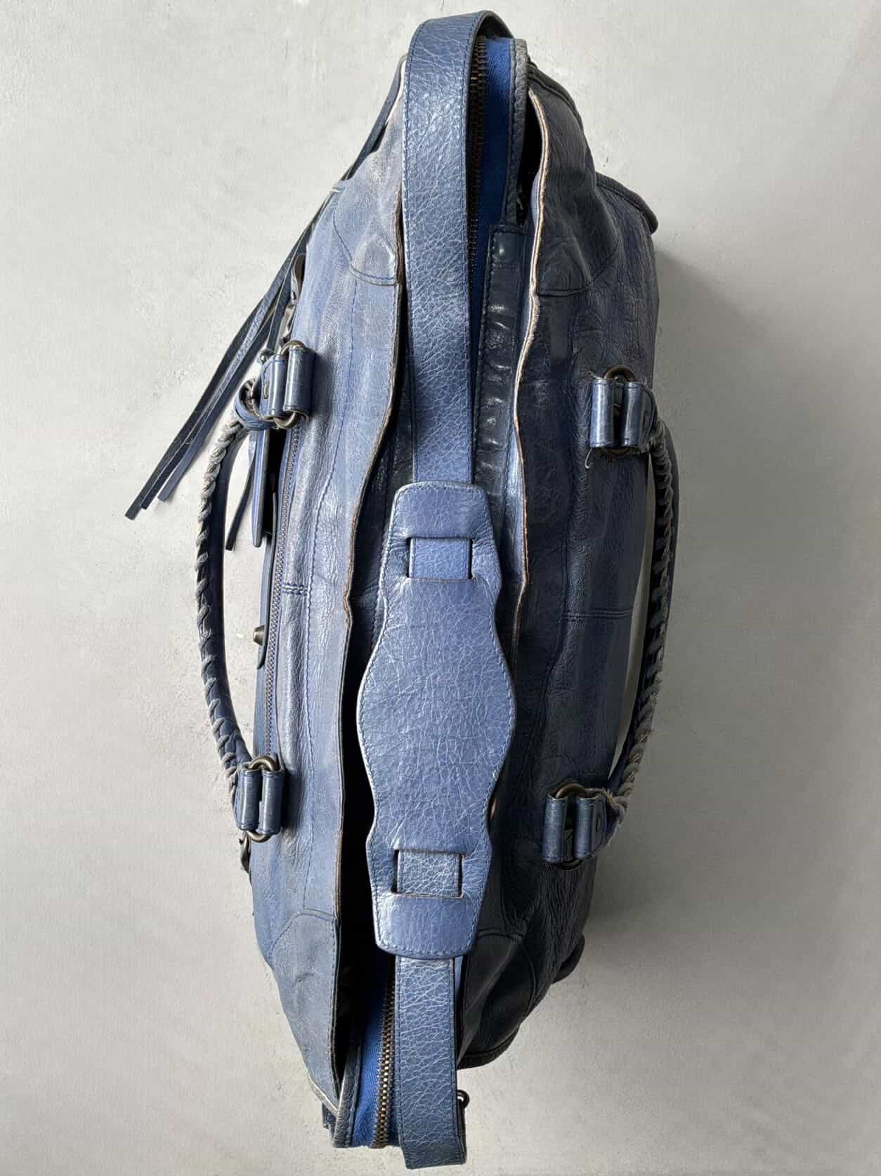Balenciaga City Part Time Navy Lambskin Bag