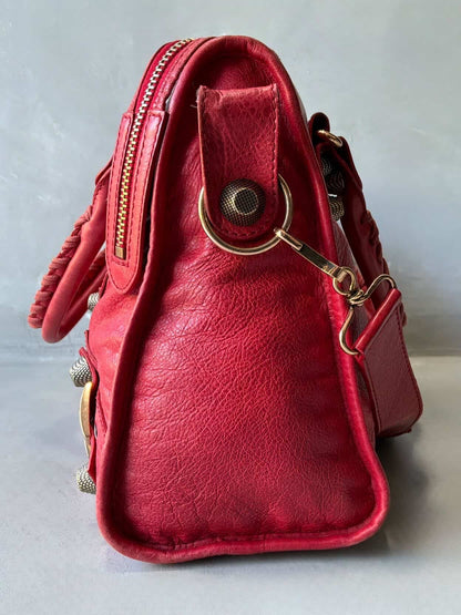 Balenciaga Classic City Giant 21 Bronze Red Lambskin Bag