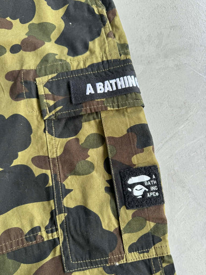 Bape 1st Camo spell out pants