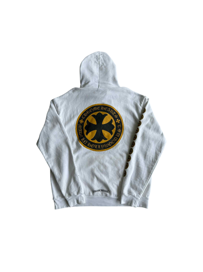 Chrome Hearts White & Yellow Cross Logo Hoodie