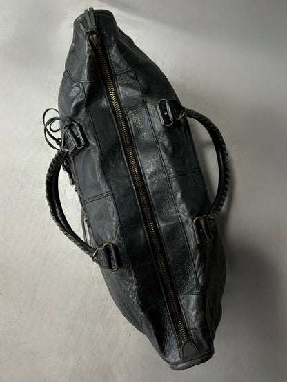 Balenciaga XL Weekender Black on Brass Lambskin Bag