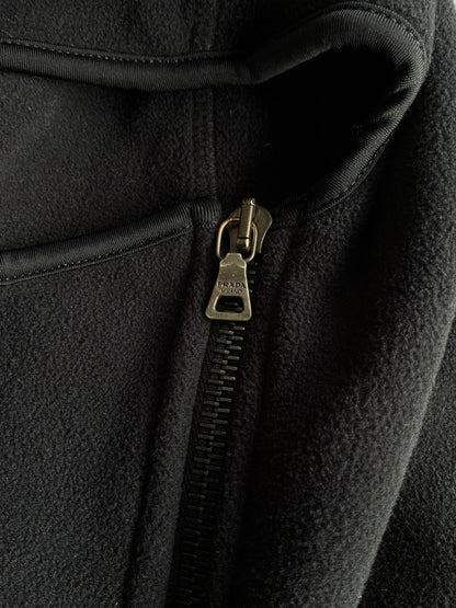 Prada Womens Black Ninja Fleece Hoodie