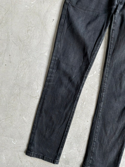 Saint Laurent Paris Washed Black Denim Slim Jeans