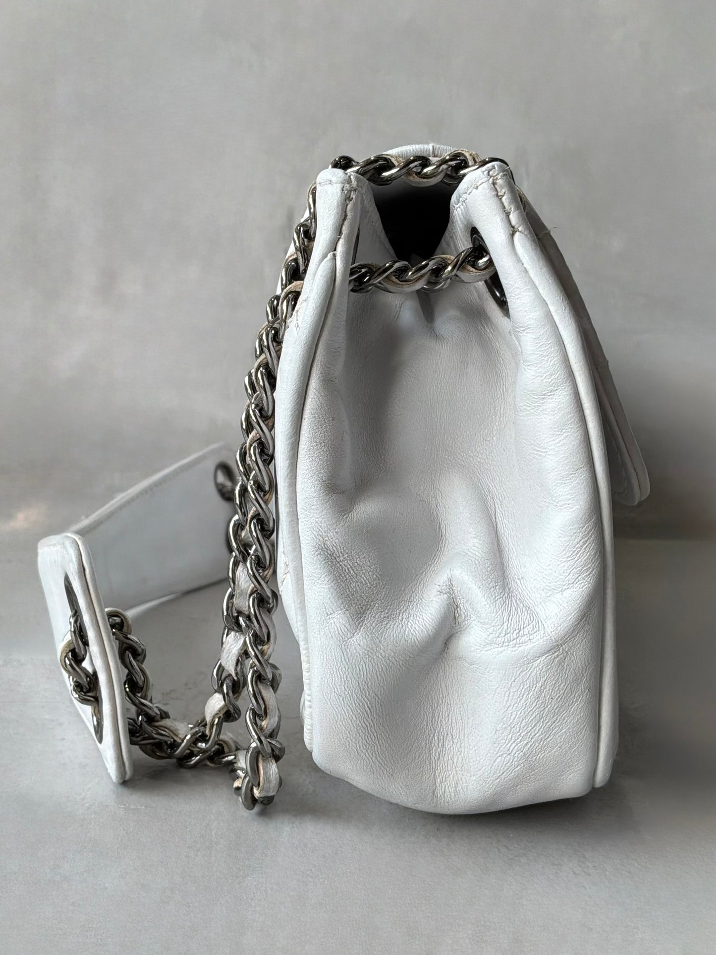 Chanel Choco Bar Quilted White Flap
