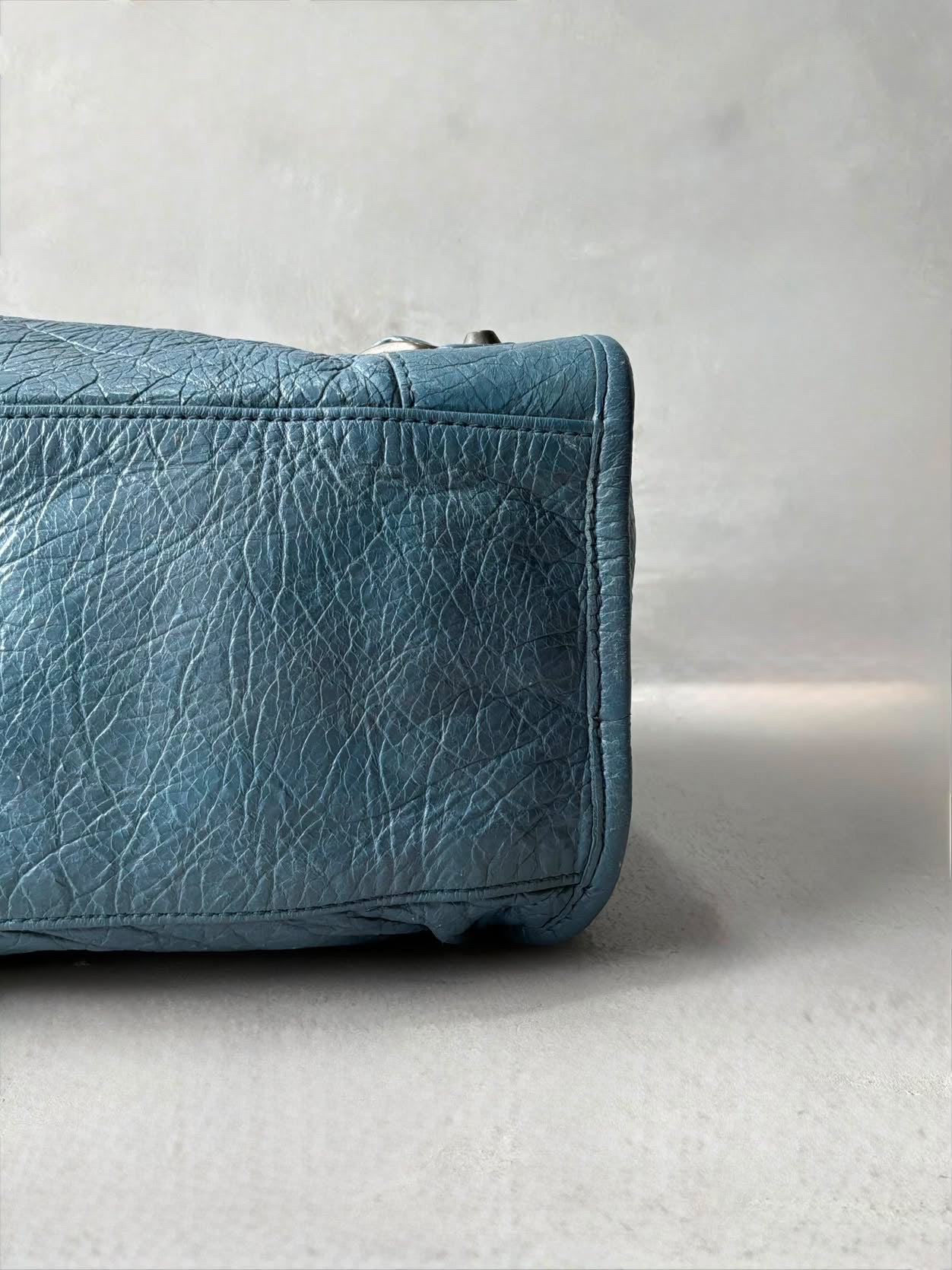Balenciaga City Blue Lambskin Bag