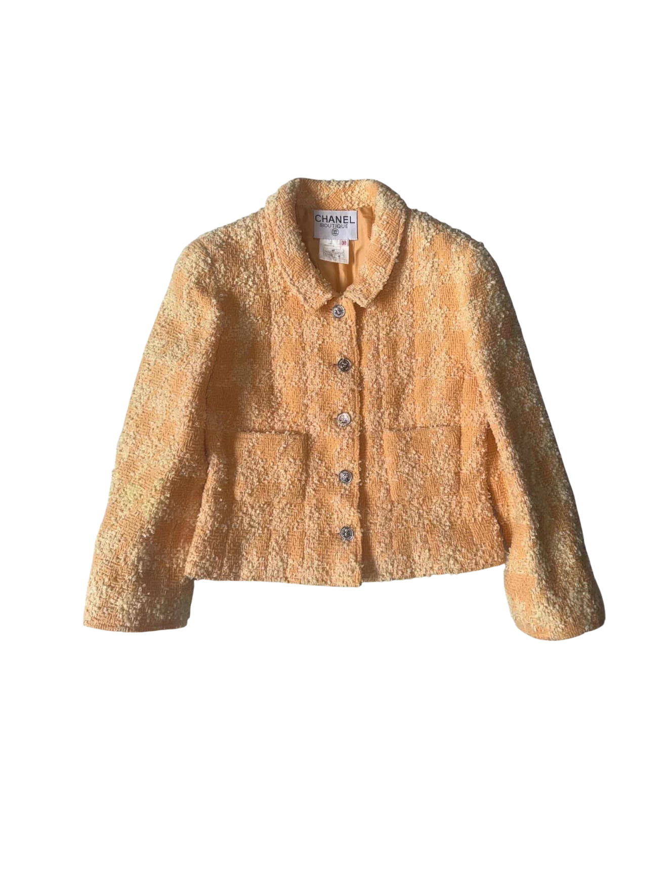 1996 Chanel Orange Tweed Blazer