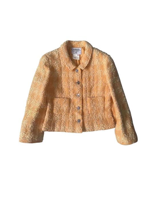 1996 Chanel Orange Tweed Blazer