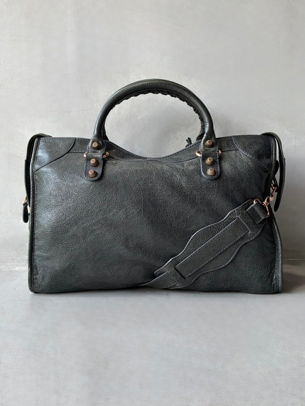 Balenciaga Classic City Gray on Bronze Lambskin Bag