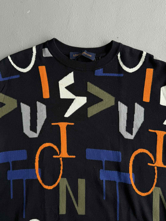Louis Vuitton Colorful Monogram Logo Knit Tee