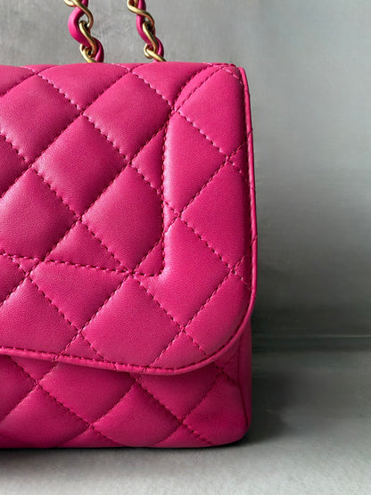 Chanel Classic Single Flap Medium Pink Lambskin Bag