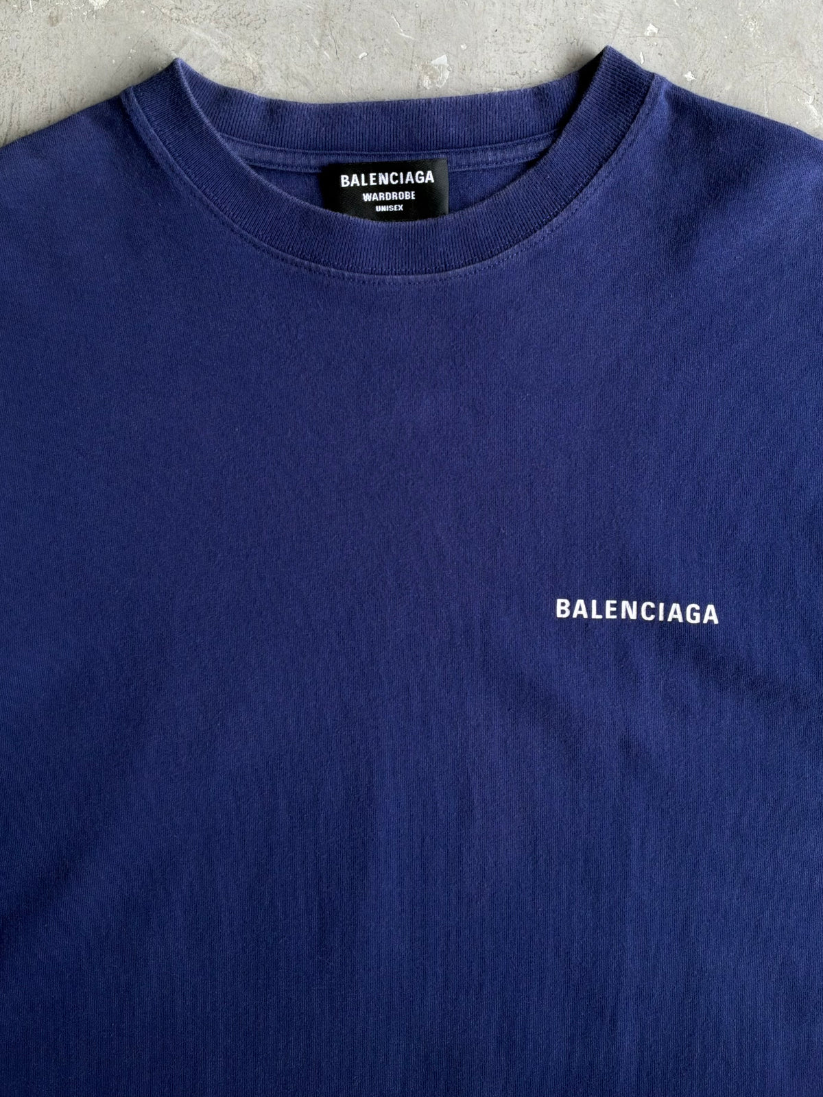 Balenciaga Script Mullet Blue Tee