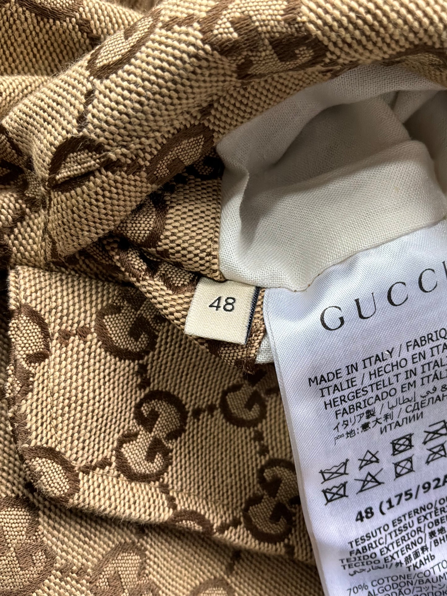 Gucci Tan Monogram Reversible Jacket