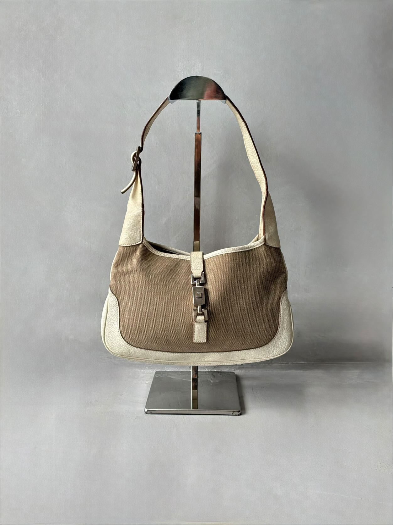 Gucci Canvas Leather Jackie Bag