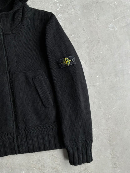 90s Stone Island Knit Zip Hoodie