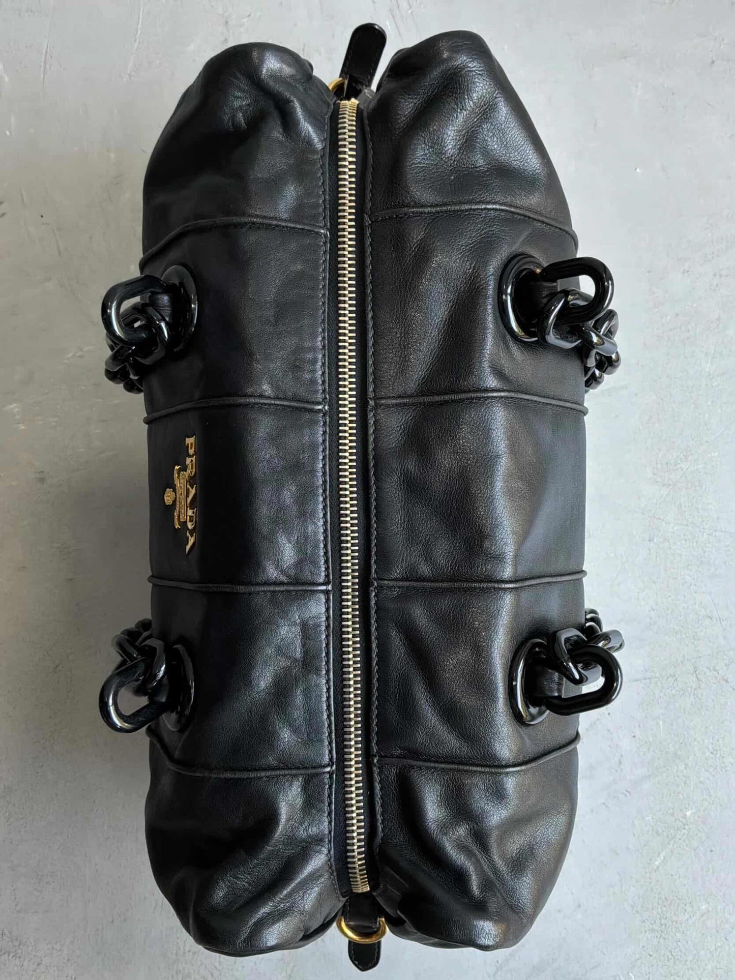 Prada Soft Calfskin Big Chain Shoulder Bag