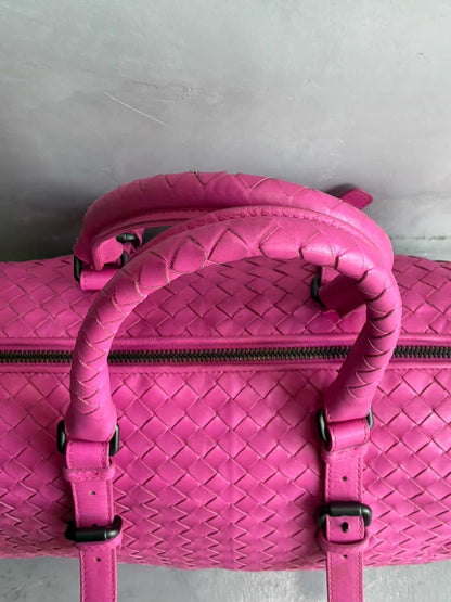 Bottega Veneta Pink Intrecciato Boston Bag