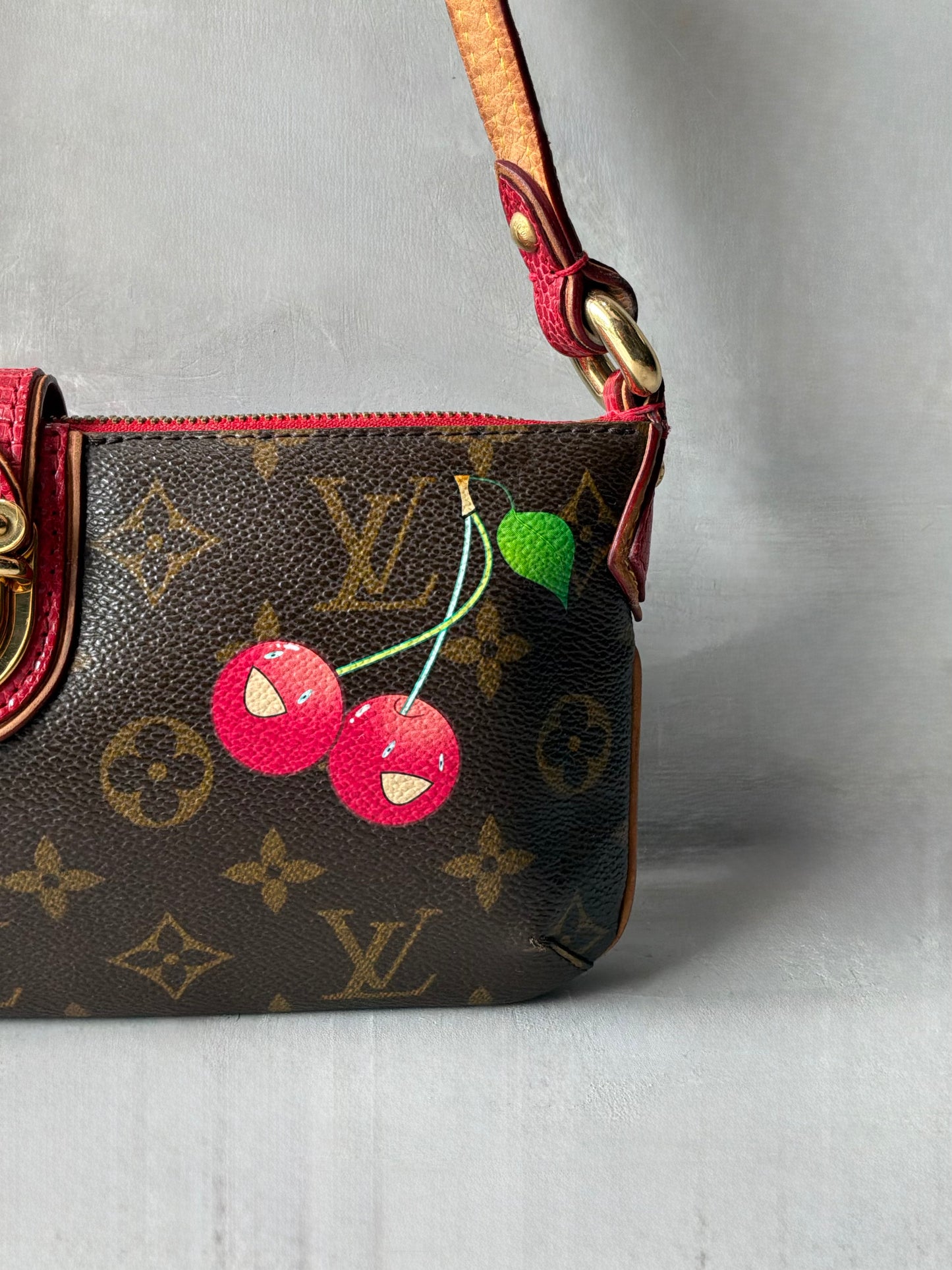 Louis Vuitton x Murakami Cherry Lizard Trim Pochette