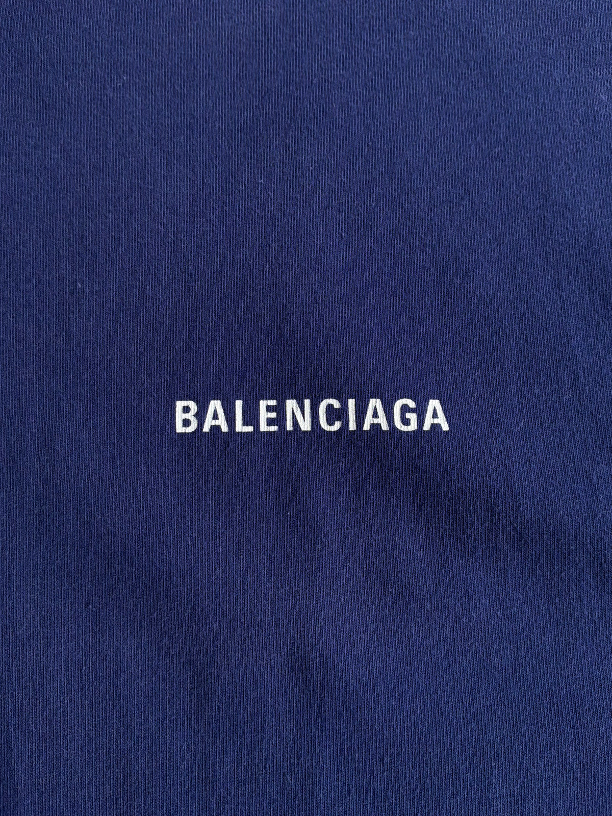 Balenciaga Script Mullet Blue Tee