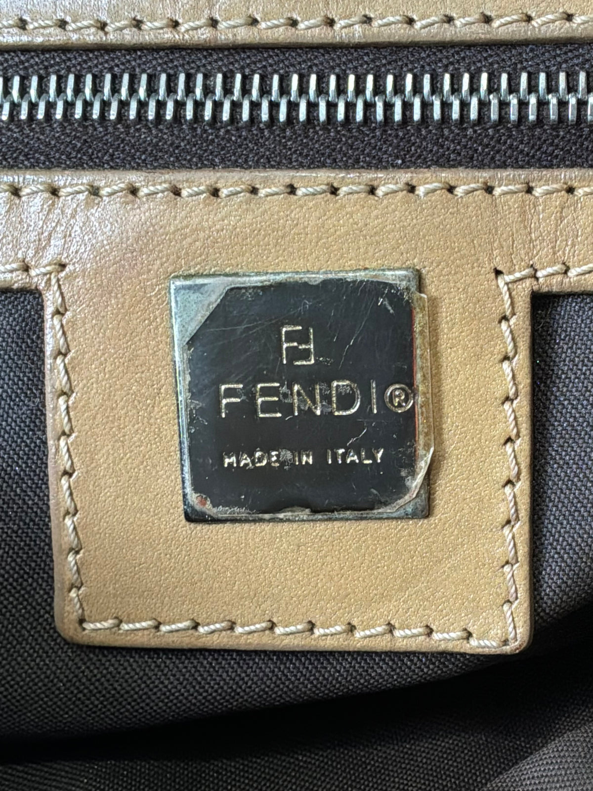 Fendi Faux Fur Baguette Shoulder Bag