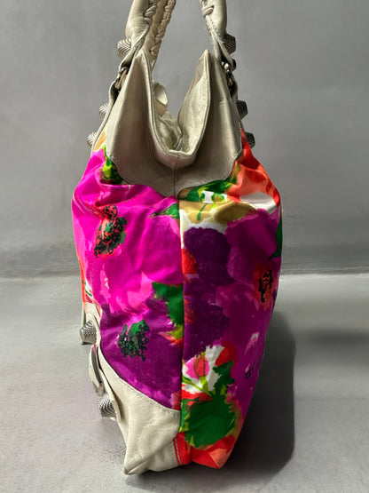 Balenciaga Mid Day Floral Giant 21 Lambskin Bag
