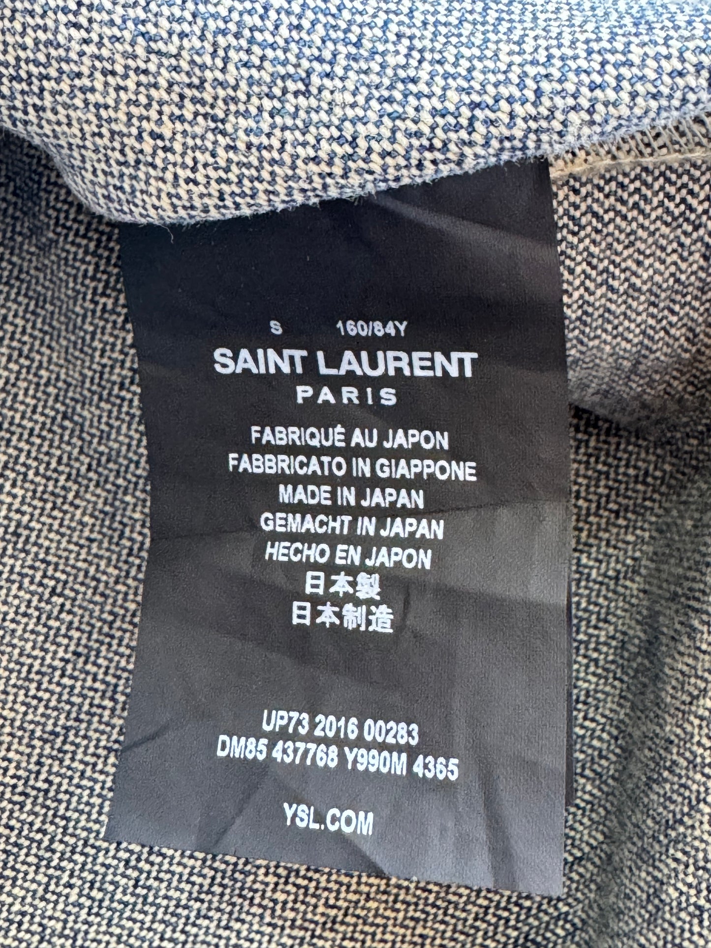 Saint Laurent Paris Belted Denim Coat