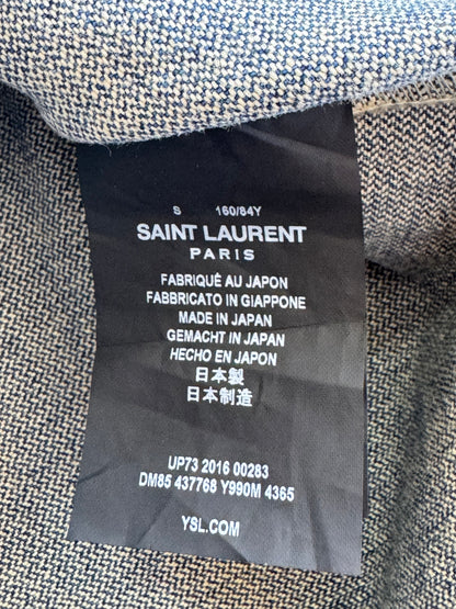 Saint Laurent Paris Belted Denim Coat