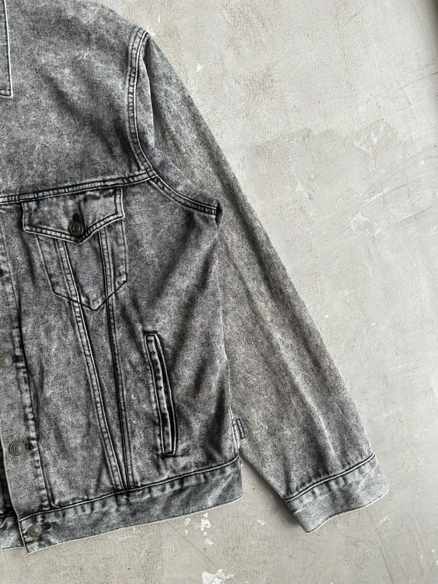 Balenciaga Rue De Paris Washed Denim Jacket
