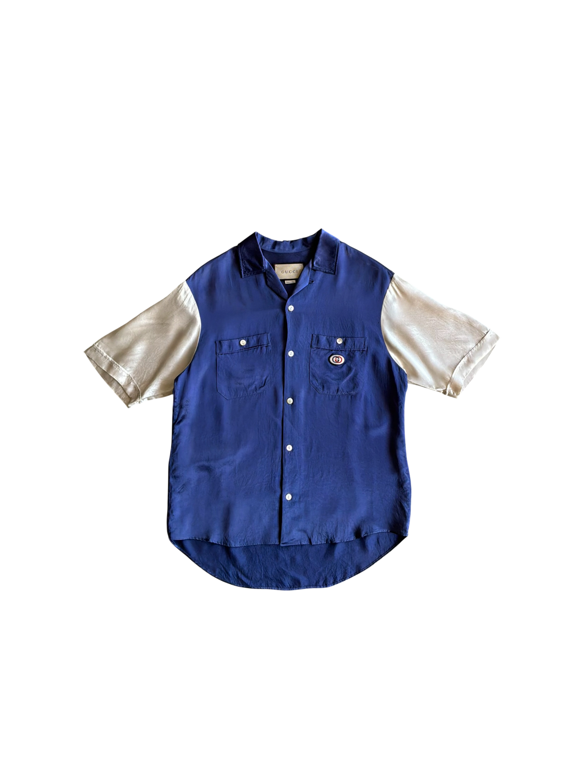 Gucci Interlocking G Satin Bowling Shirt