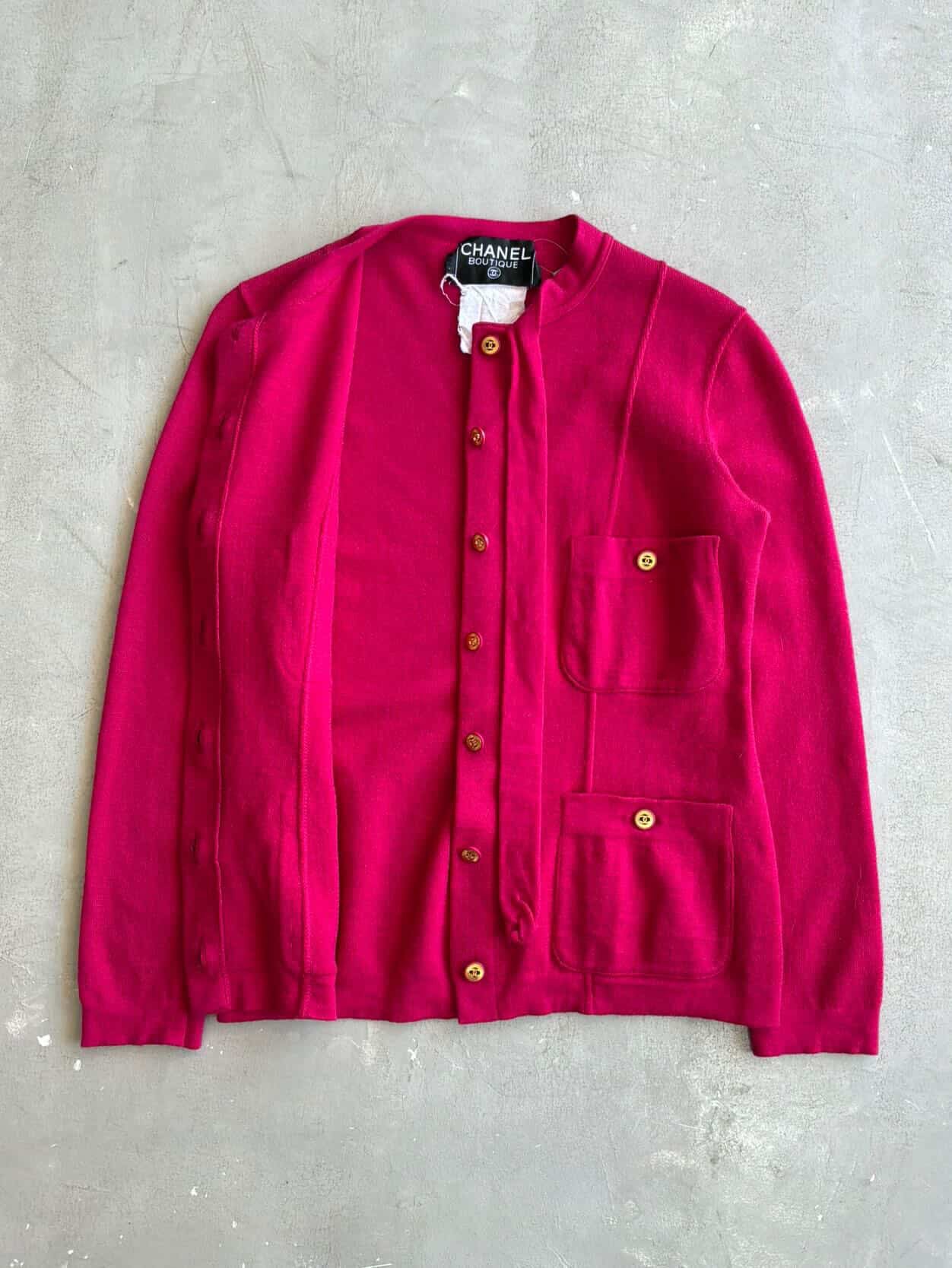 1993 Chanel Boutique Gold Buttons Cardigan