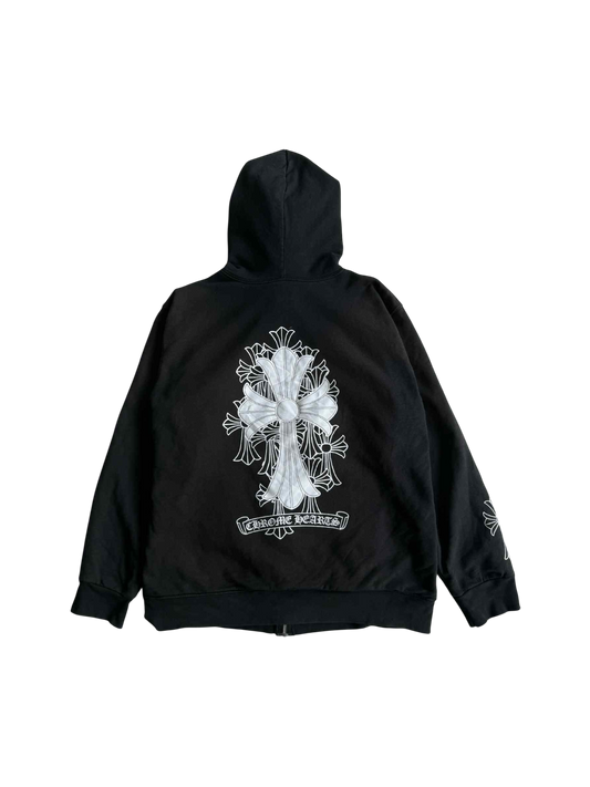 Chrome Hearts White Cemetery Thermal Zip Hoodie