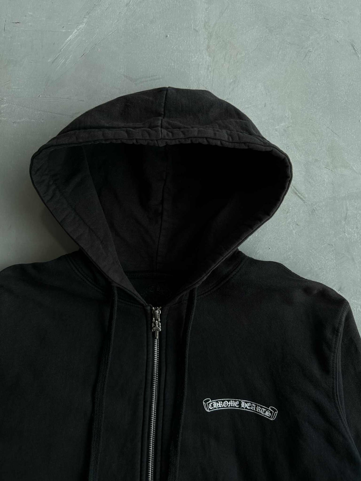 Chrome Hearts White Cemetery Thermal Zip Hoodie