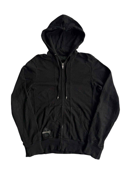 Vintage Chrome Hearts Cross Patched Silver Zip Hoodie