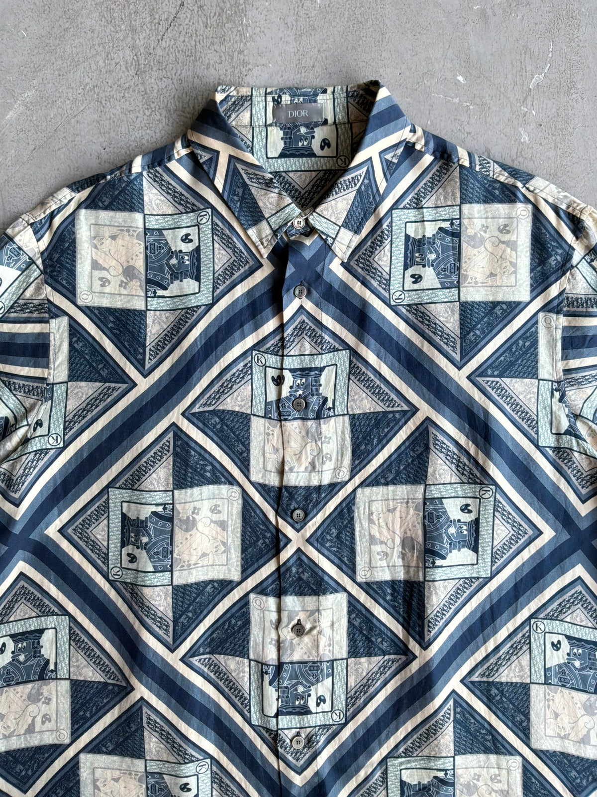Dior X Kenny Scharf Playing Card Silk Shirt