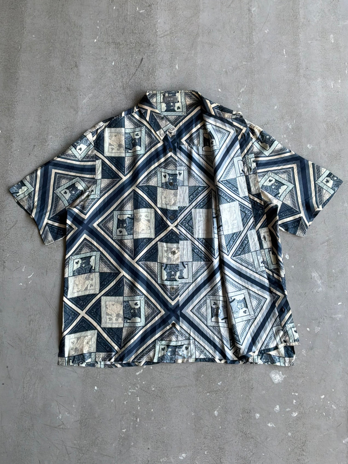 Dior X Kenny Scharf Playing Card Silk Shirt