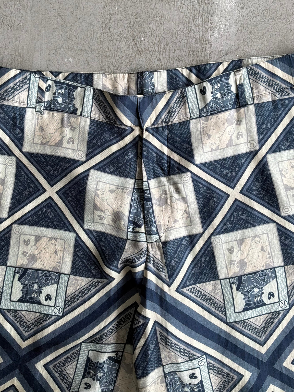Dior X Kenny Scharf Playing Card Silk Shorts