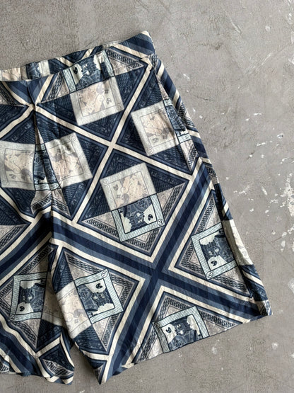 Dior X Kenny Scharf Playing Card Silk Shorts