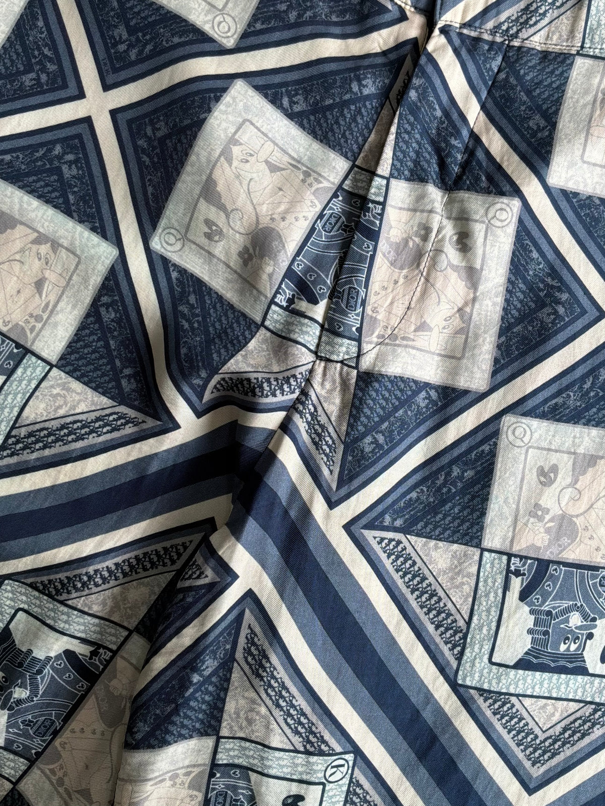 Dior X Kenny Scharf Playing Card Silk Shorts