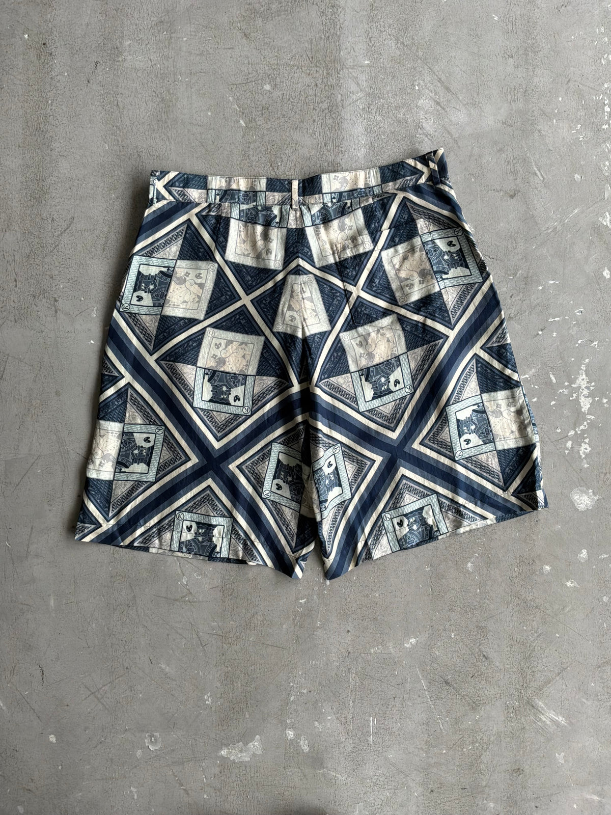 Dior X Kenny Scharf Playing Card Silk Shorts