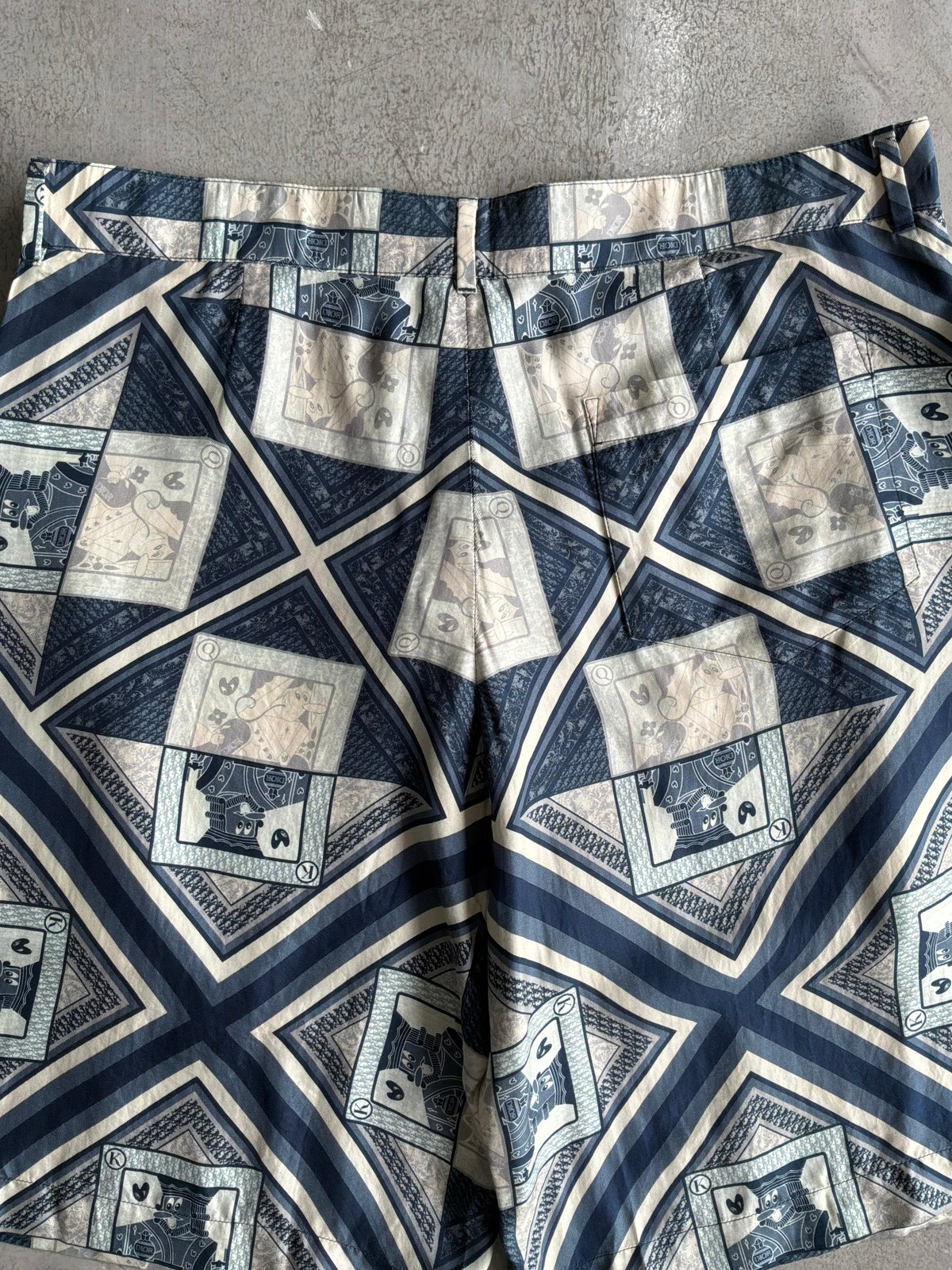 Dior X Kenny Scharf Playing Card Silk Shorts