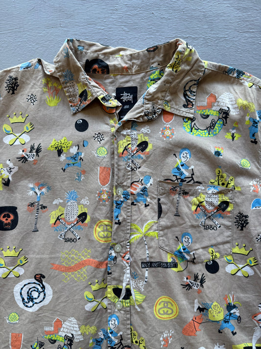 Stussy All Logo Button Down Polo