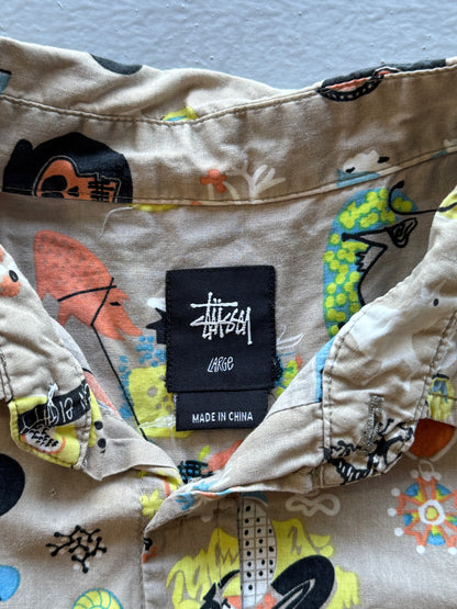 Stussy All Logo Button Down Polo