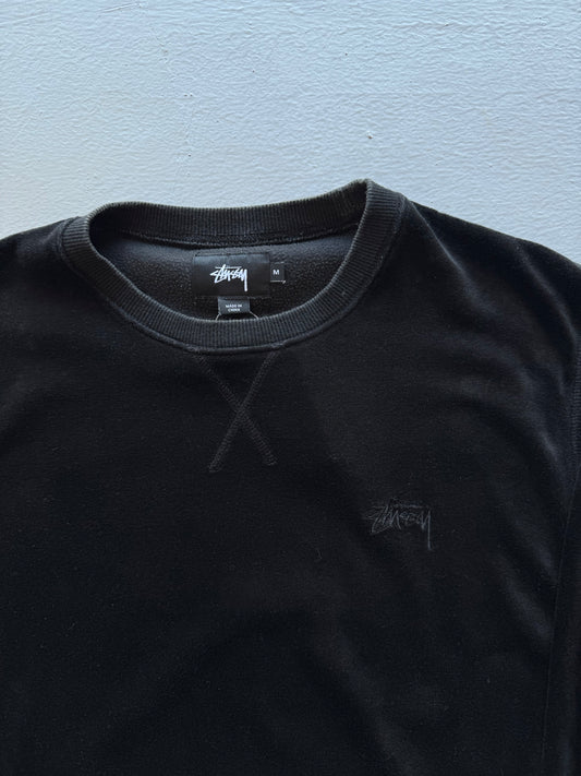 Stussy Chest Logo Velvet Crewneck