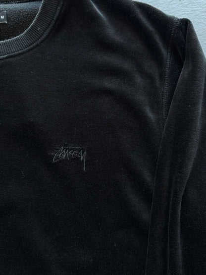 Stussy Chest Logo Velvet Crewneck