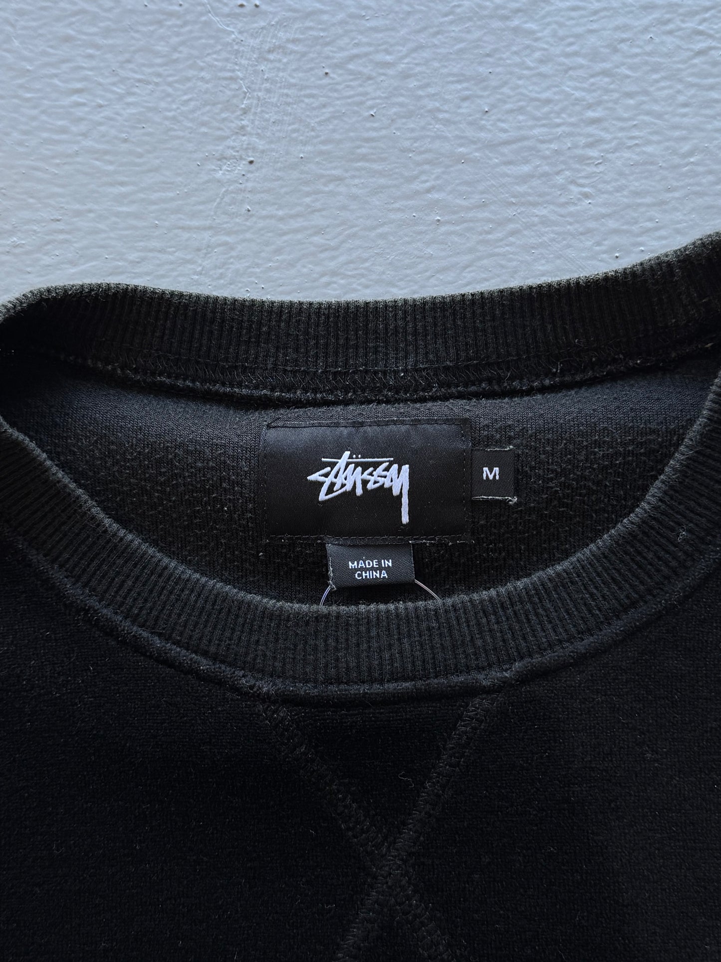 Stussy Chest Logo Velvet Crewneck