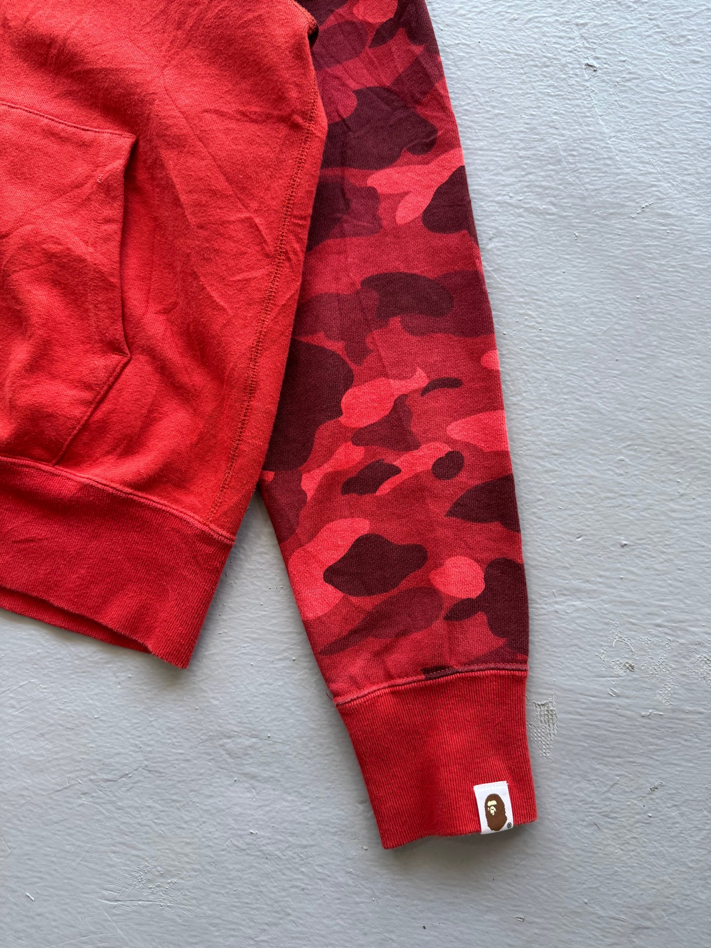 Bape shark Red Camouflage Full Zip Hoodie