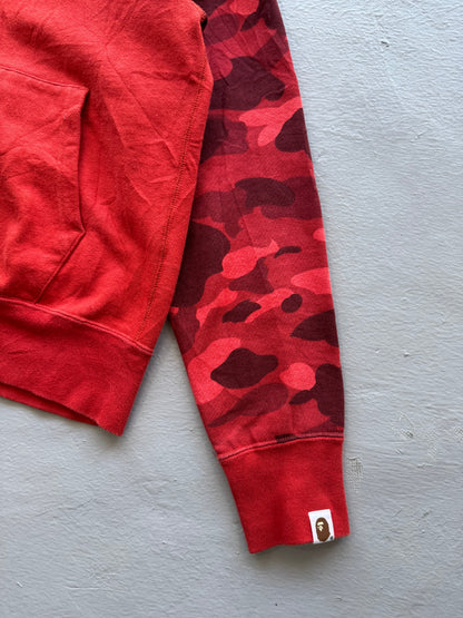 Bape shark Red Camouflage Full Zip Hoodie