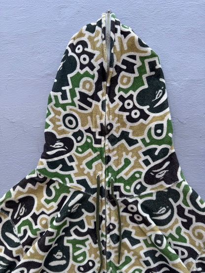 OG Bape x Keith Harring Camouflage Full Zip Hoodie